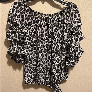 Leopard Print Off-Shoulder Top